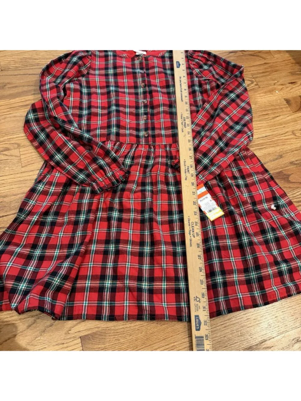 Cat & Jack Girls Red Plaid Christmas Dress XL 14/16 New